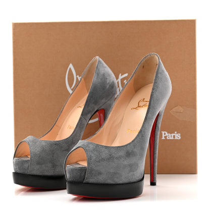Christian Louboutin Suede Palais Royal Trepointe 140 Pumps 37.5 Grey 9 of 9