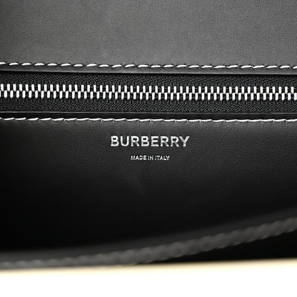 Burberry Calfskin Monogram Embossed Medium TB Chain Bag Black White 6 of 15