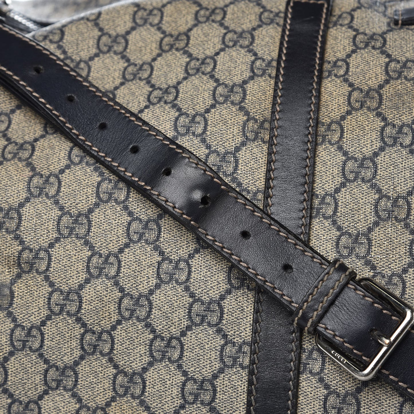 GG Plus Monogram Large Carry On Duffle Bag Navy