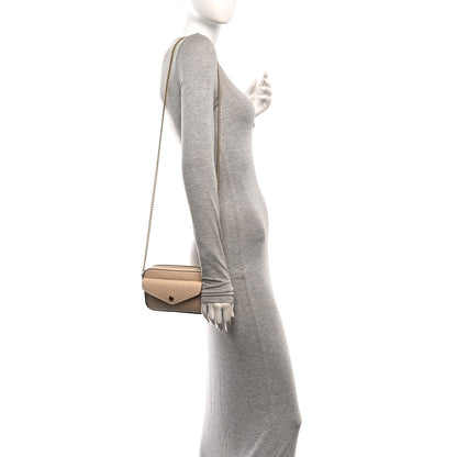 Gucci Calfskin GG Super Mini Debossed Chain Wallet Light Beige 2 of 10