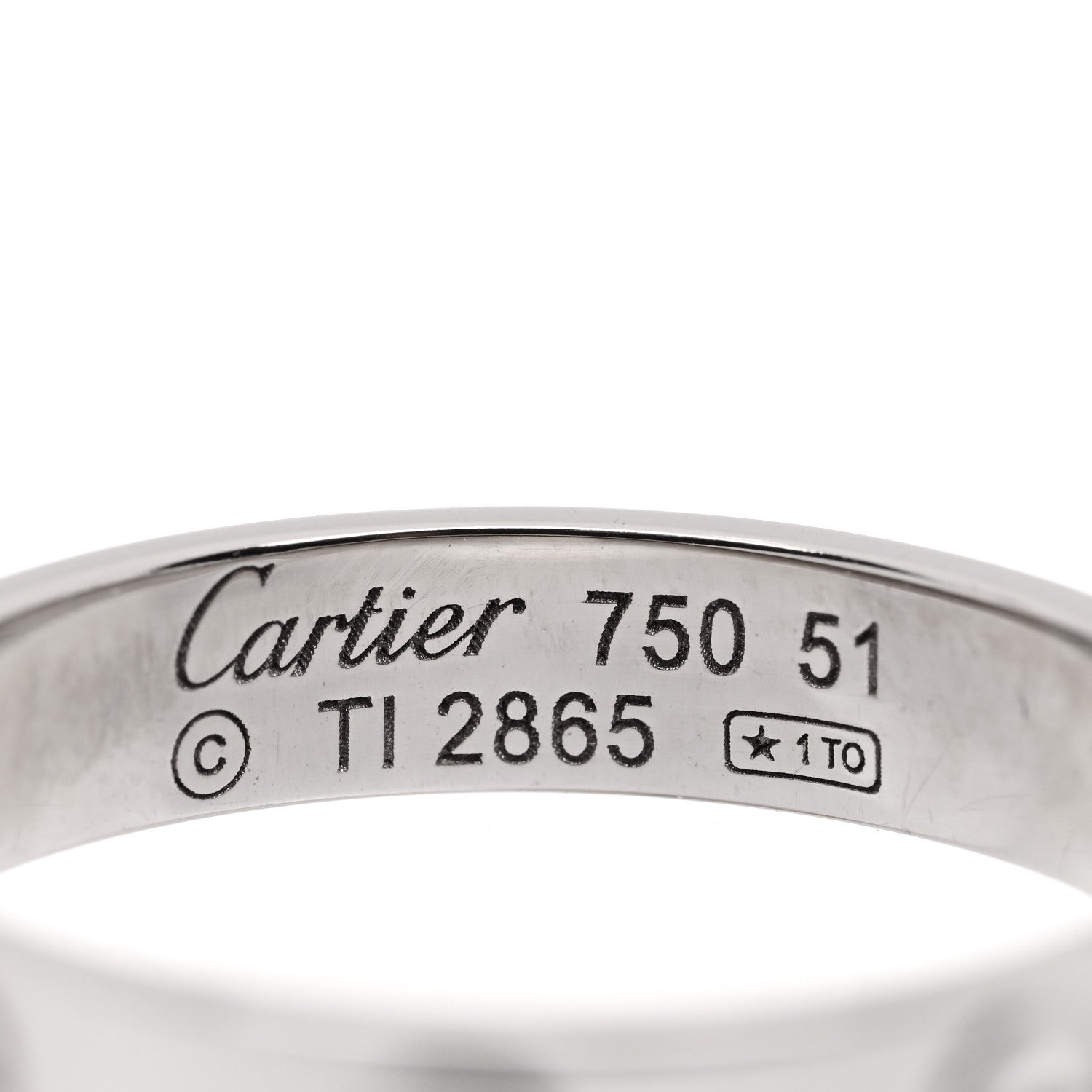 Cartier 18K White Gold 3.5mm LOVE Wedding Band Ring 51 5.75 4 of 4