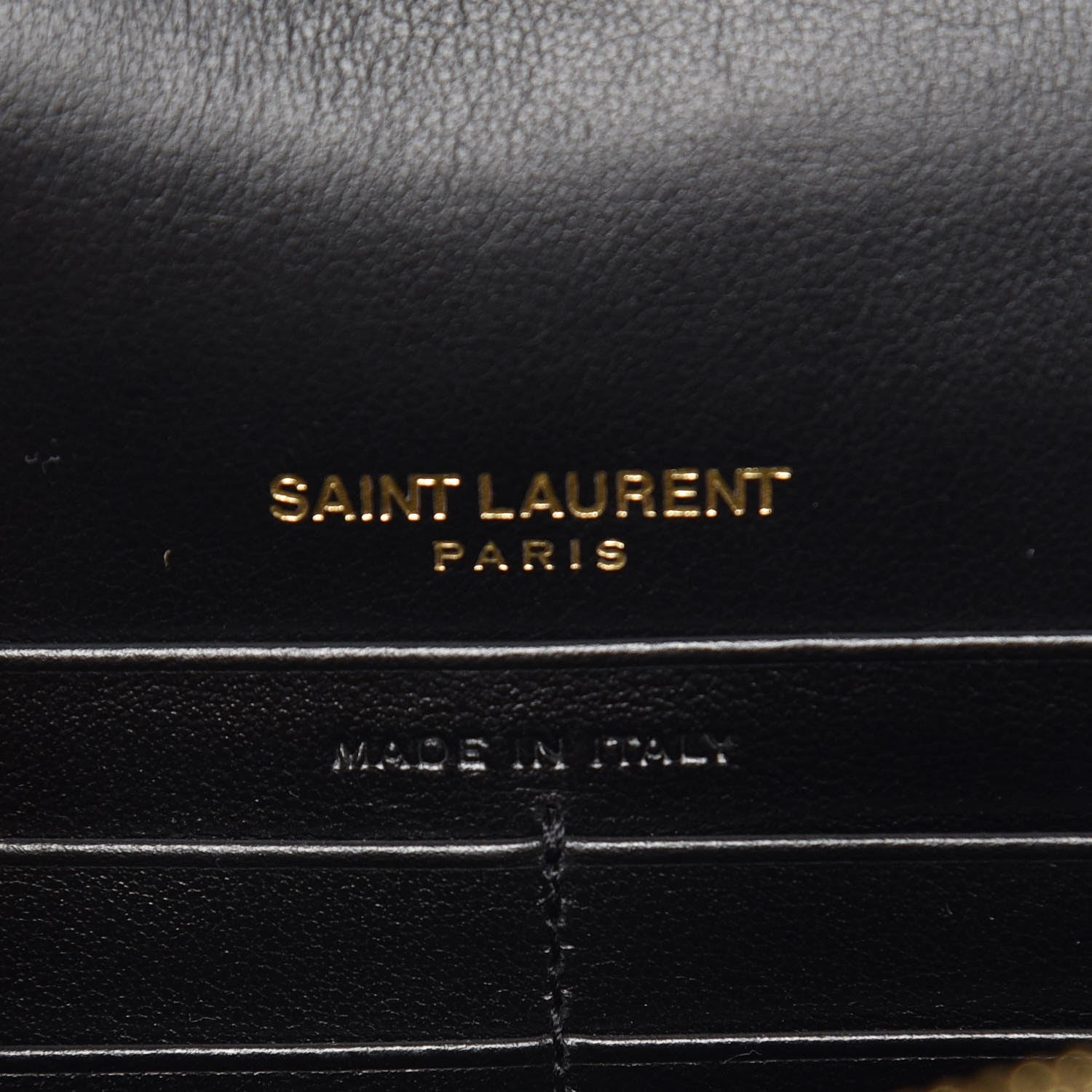 Saint Laurent Calfskin Crocodile Embossed Kate Monogram Tassel Chain Wallet Black 6 of 6