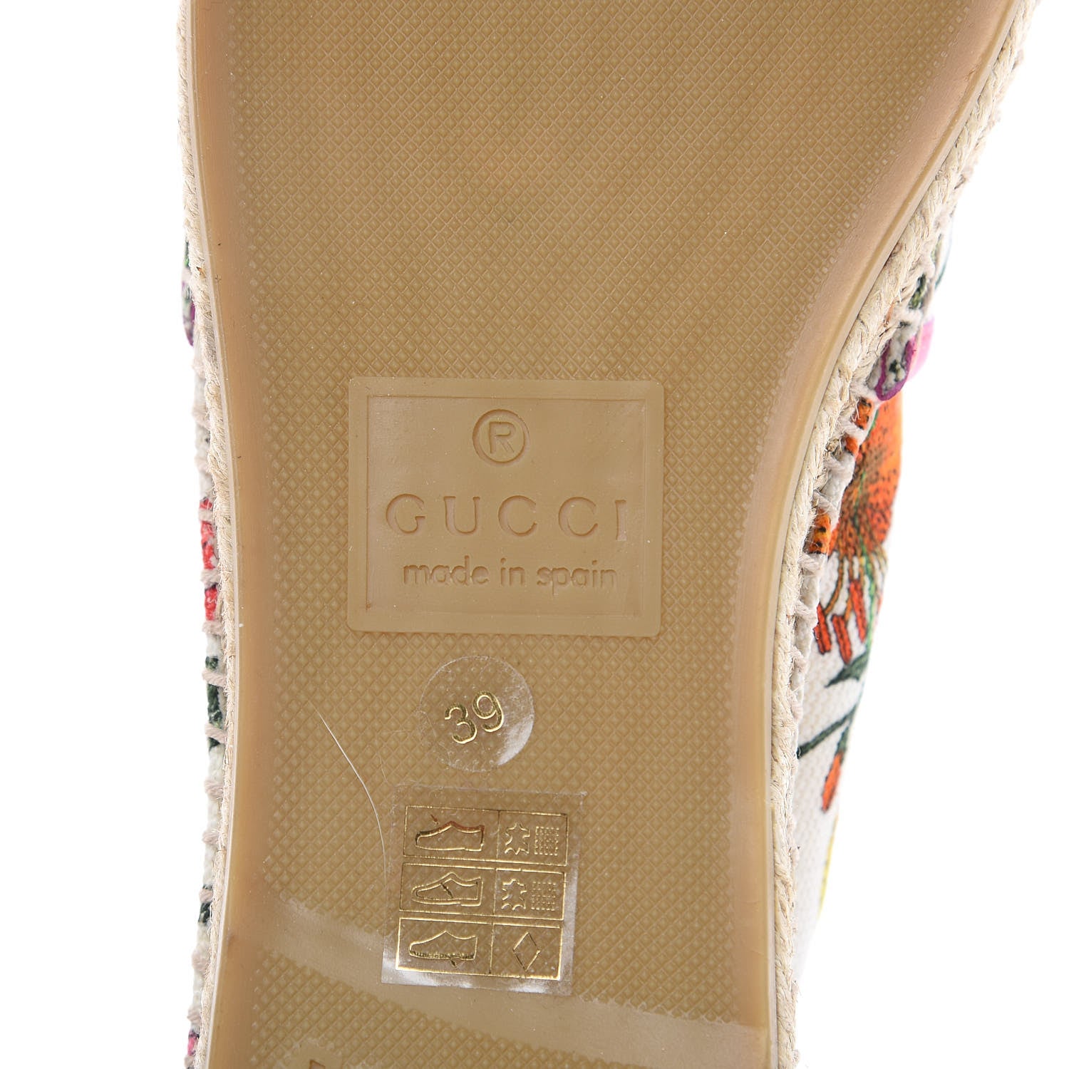 Gucci Canvas Flora Print Espadrilles 39 White Multicolor Fuxia 7 of 8