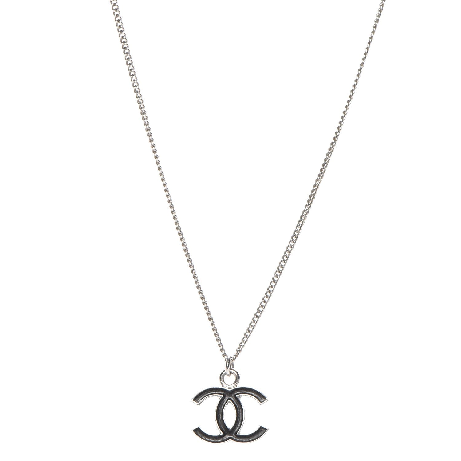 Chanel Enamel CC Necklace Black 1 of 5