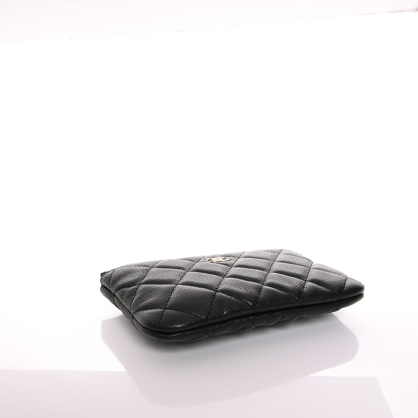 Caviar Quilted Small Cosmetic Case Black