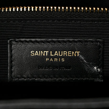 Saint Laurent Textured Calfskin Medium Classic Monogram Universite Bag Black 6 of 11