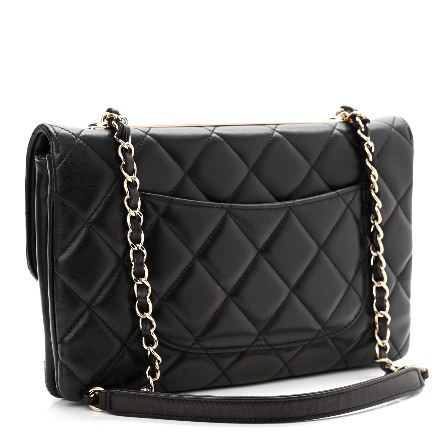Lambskin Quilted Medium Trendy CC Flap Black