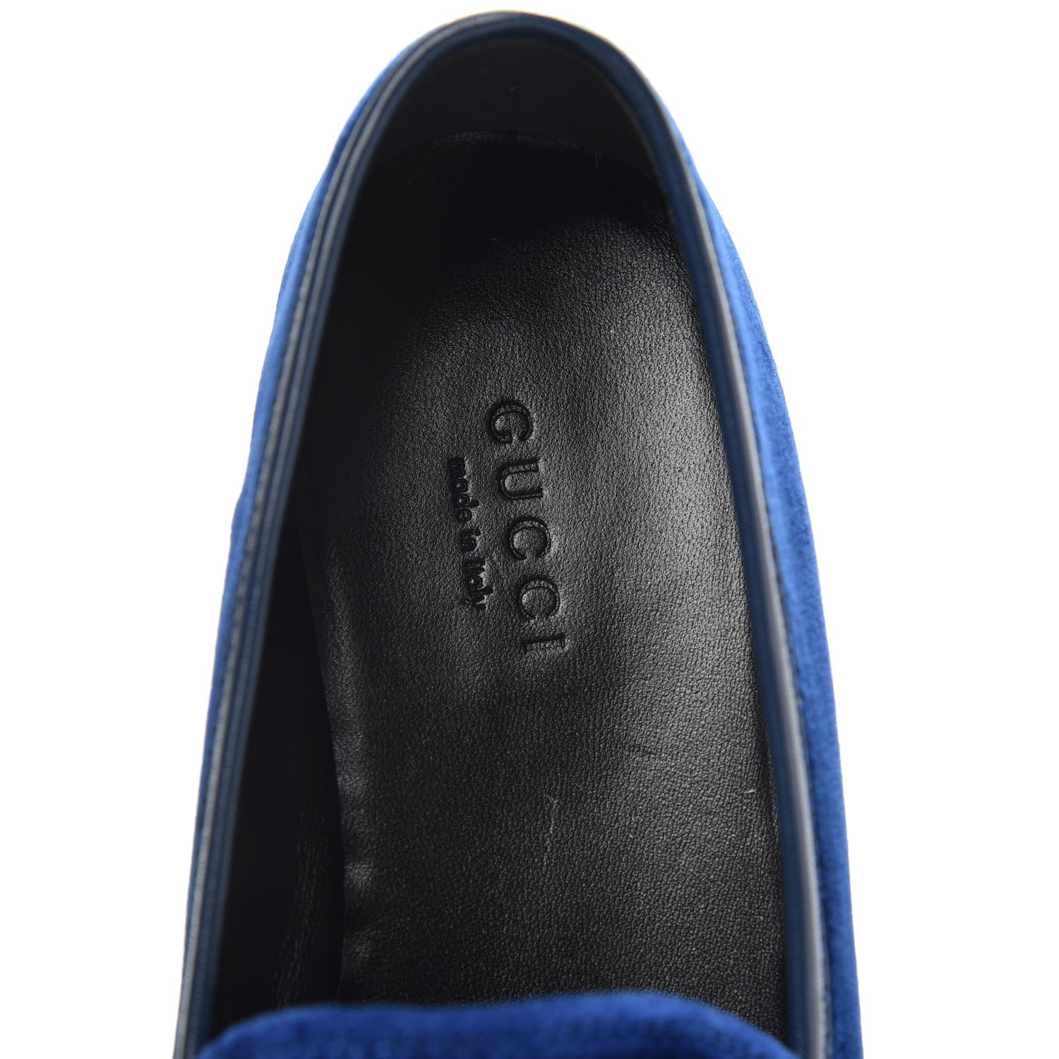 Gucci Velvet Horsebit Womens Jordaan Loafers 35.5 Blue Cobalt 6 of 10