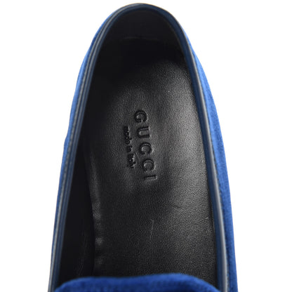 Gucci Velvet Horsebit Womens Jordaan Loafers 35.5 Blue Cobalt 6 of 10