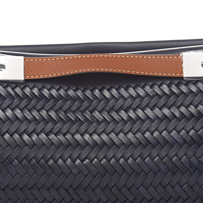 Loewe Calfskin Woven Small Missy Bag Navy Tan 9 of 9