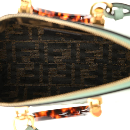 Fendi Vitello King Plexiglass Logo Embossed Mini By The Way Top Handle Boston Bag Menta 4 of 11
