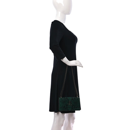 Jimmy Choo Calfskin Snakeskin Embossed Varenne Chain Clutch Dusk 2 of 9