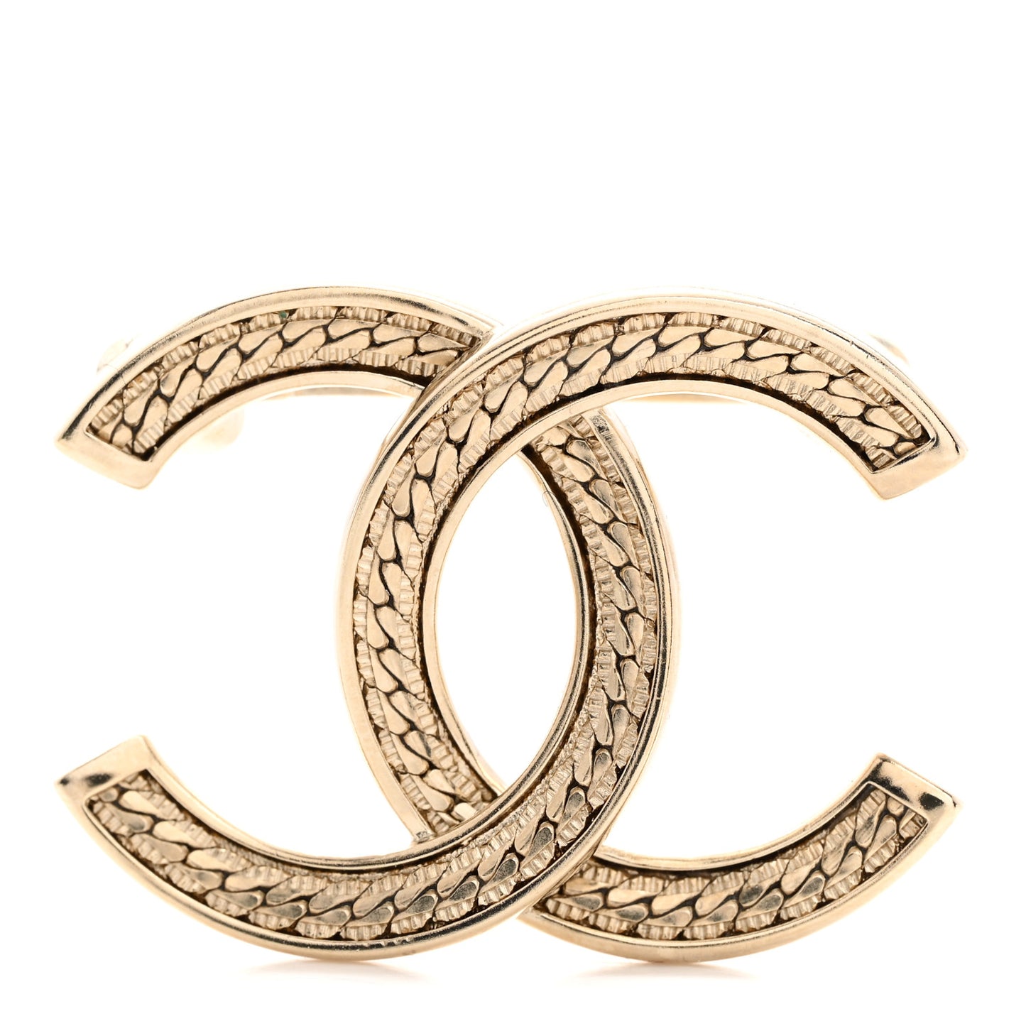 Metal CC Brooch Gold