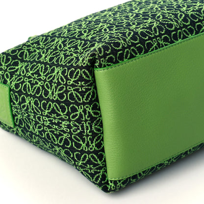 Loewe Jacquard Anagram Calfskin Small Cubi Bag Apple Green 7 of 9