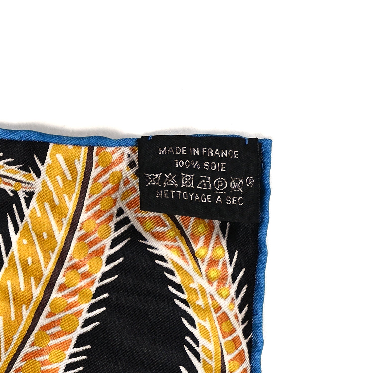 Hermes Silk Baobab Cat Scarf 45 Black Jaune Bleu 3 of 3