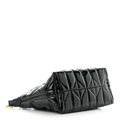 Miu Miu Iridescent Fabric Quilted Mini Spirit Ciré Bag Black 4 of 12