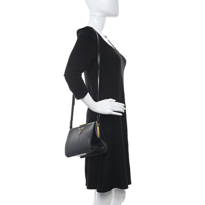 Prada Saffiano City Calfskin Light Frame Bag Black 2 of 14