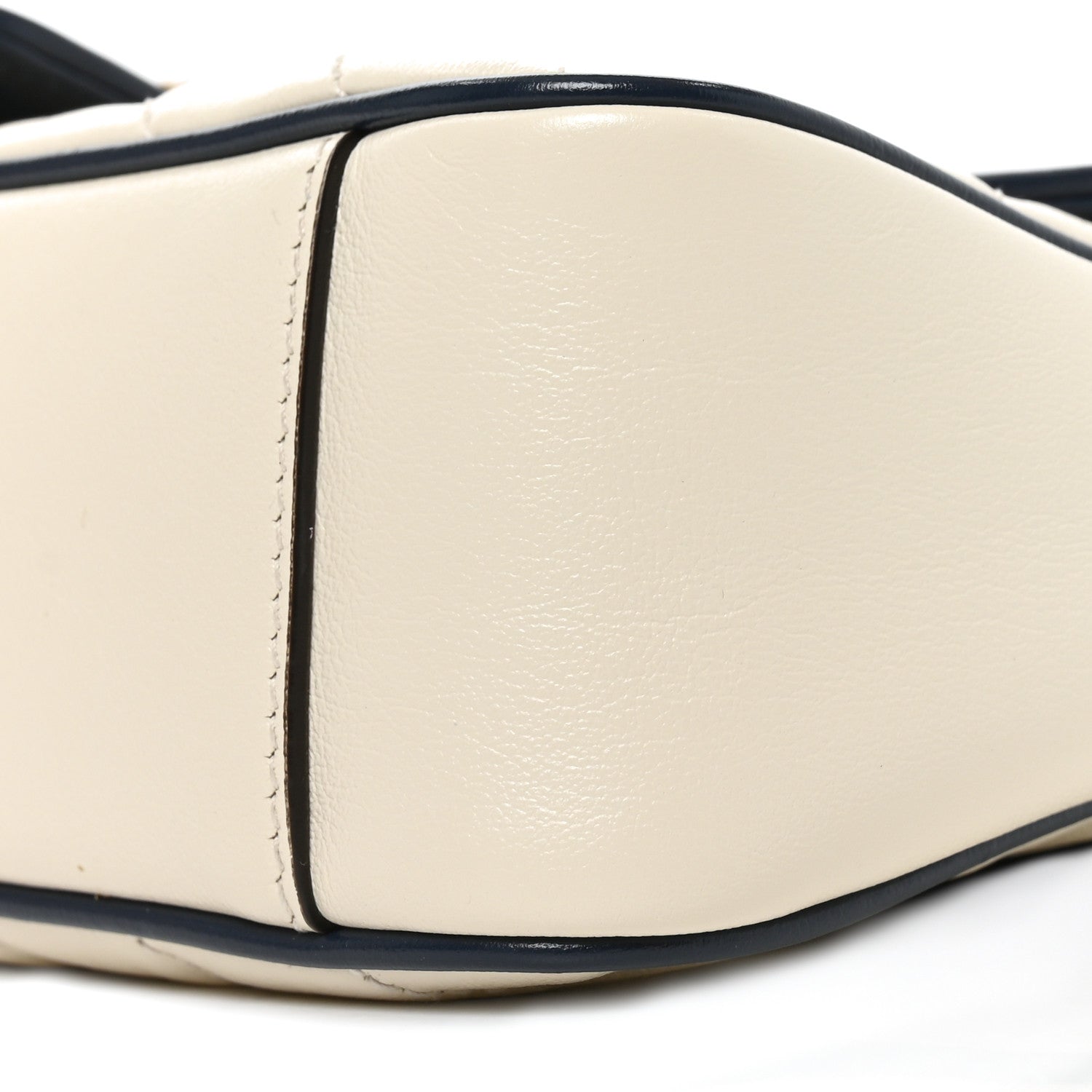 Gucci Vintage Effect Calfskin Matelasse Diagonal Small Torchon GG Marmont Shoulder Bag Mystic White Blue Agata 9 of 9