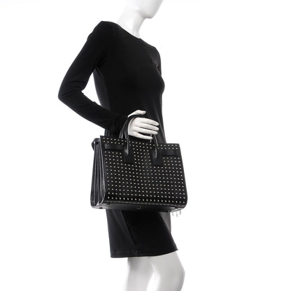 Saint Laurent Grain De Poudre Studded Small Sac De Jour Black 2 of 10