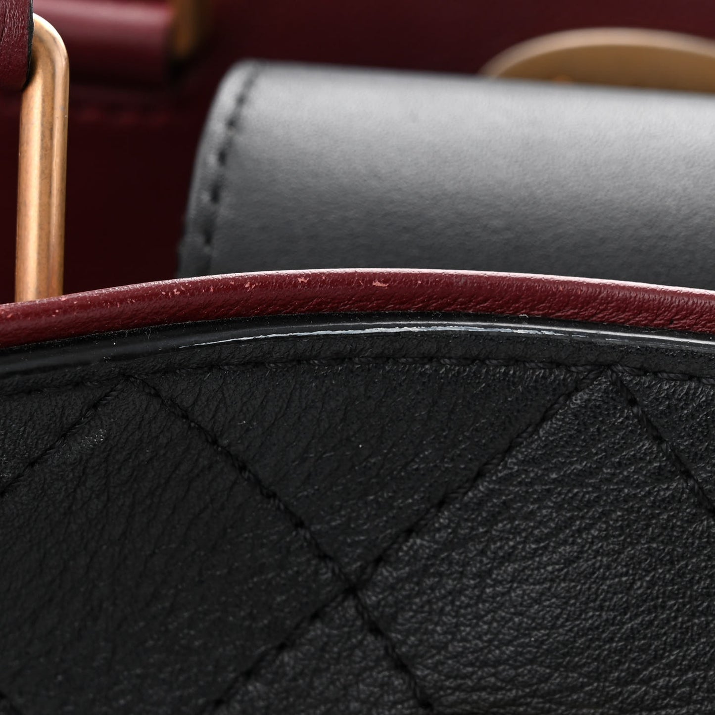 Bullskin Stitched Bi-Color Large Shopping Tote Black