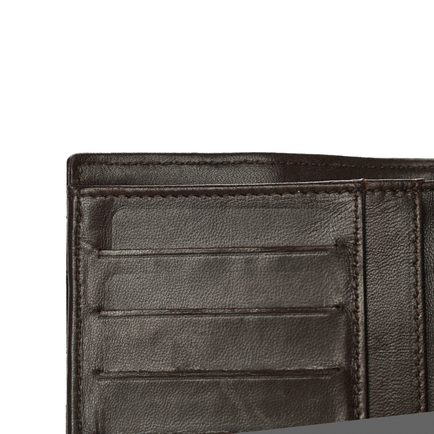 Lambskin Quilted Large Flap Wallet Dark Brown