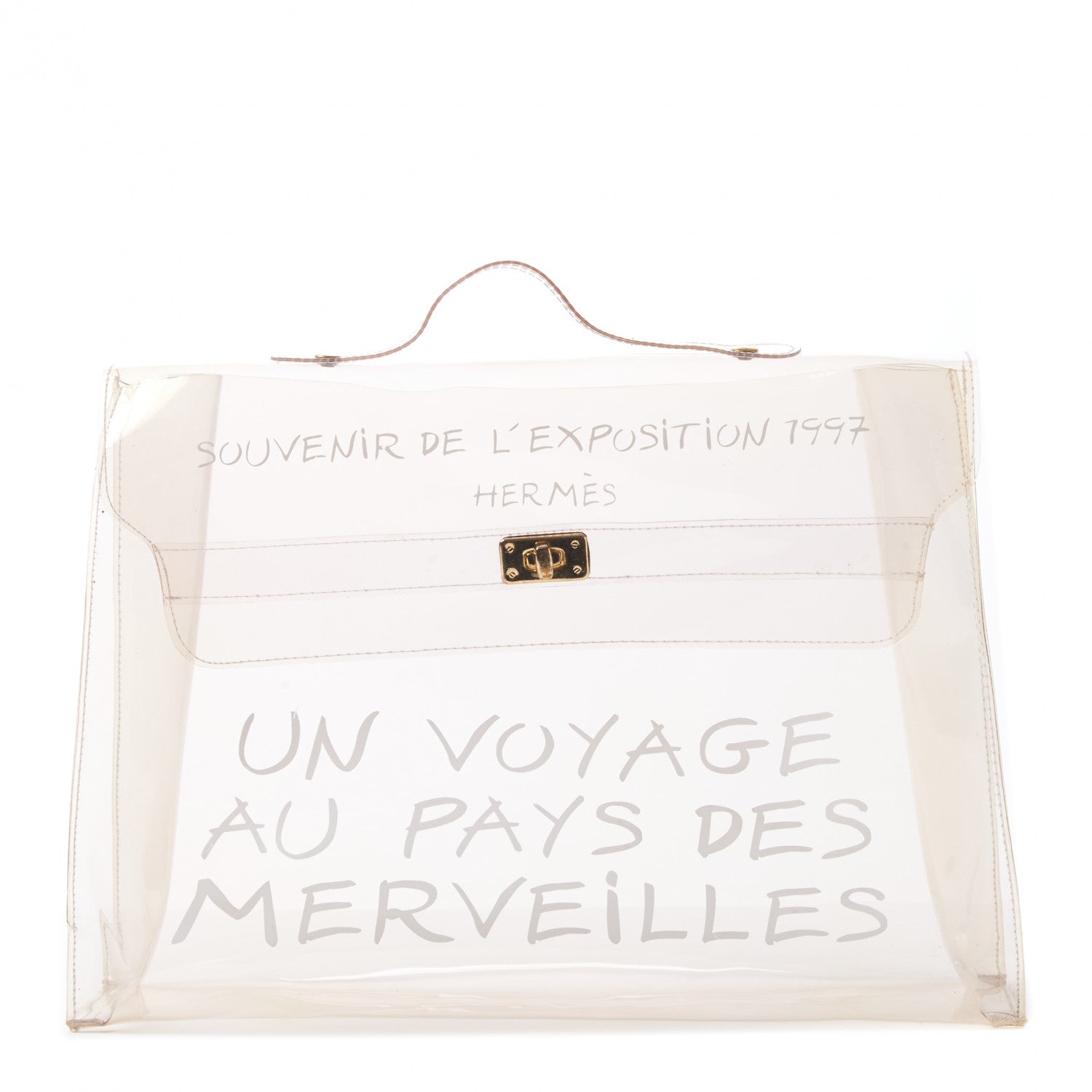Hermes Vinyl Souvenir De L'Exposition Kelly Transparent 1 of 7