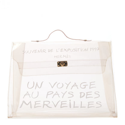 Hermes Vinyl Souvenir De L'Exposition Kelly Transparent 1 of 7