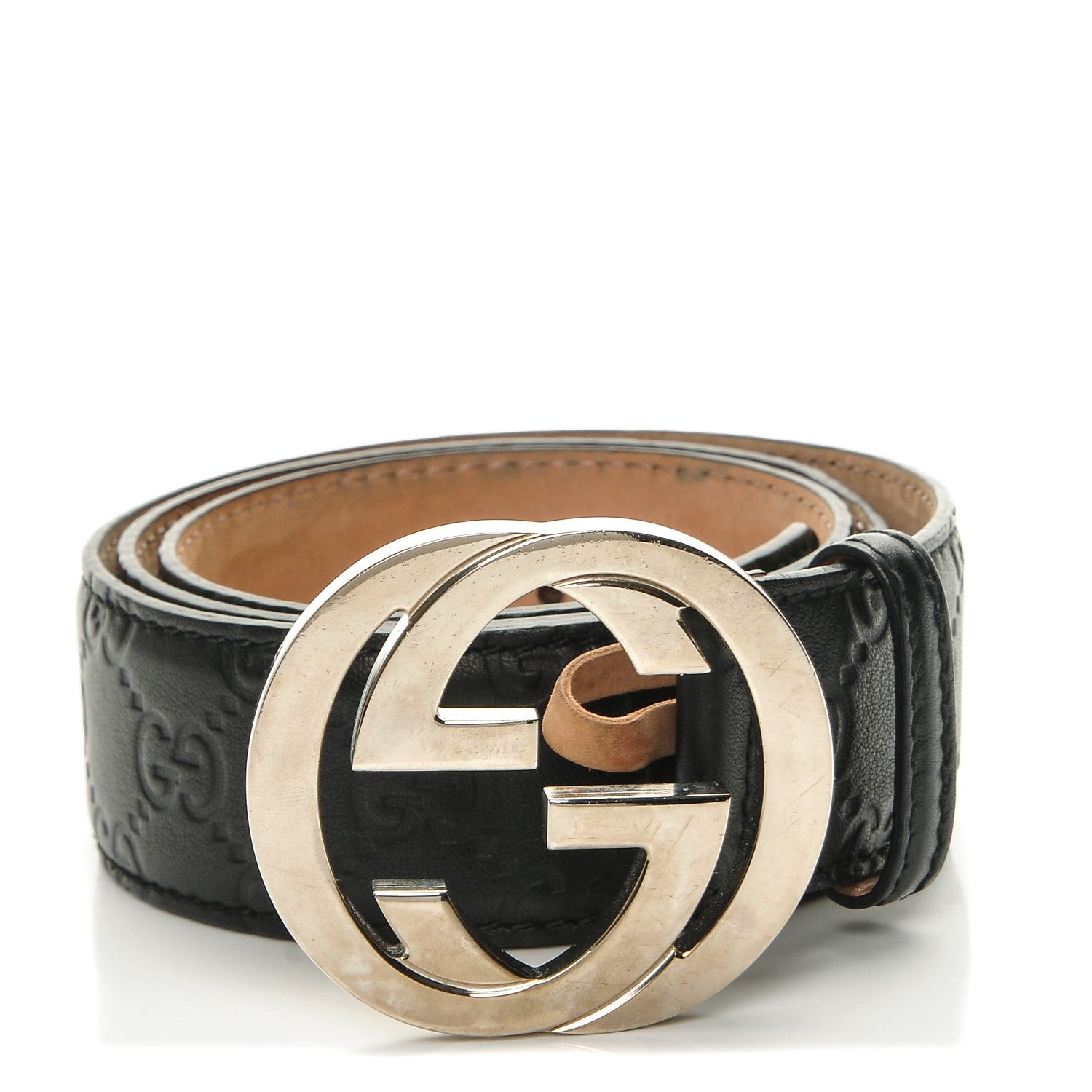Gucci Guccissima Interlocking G Belt 85 34 Black 1 of 7