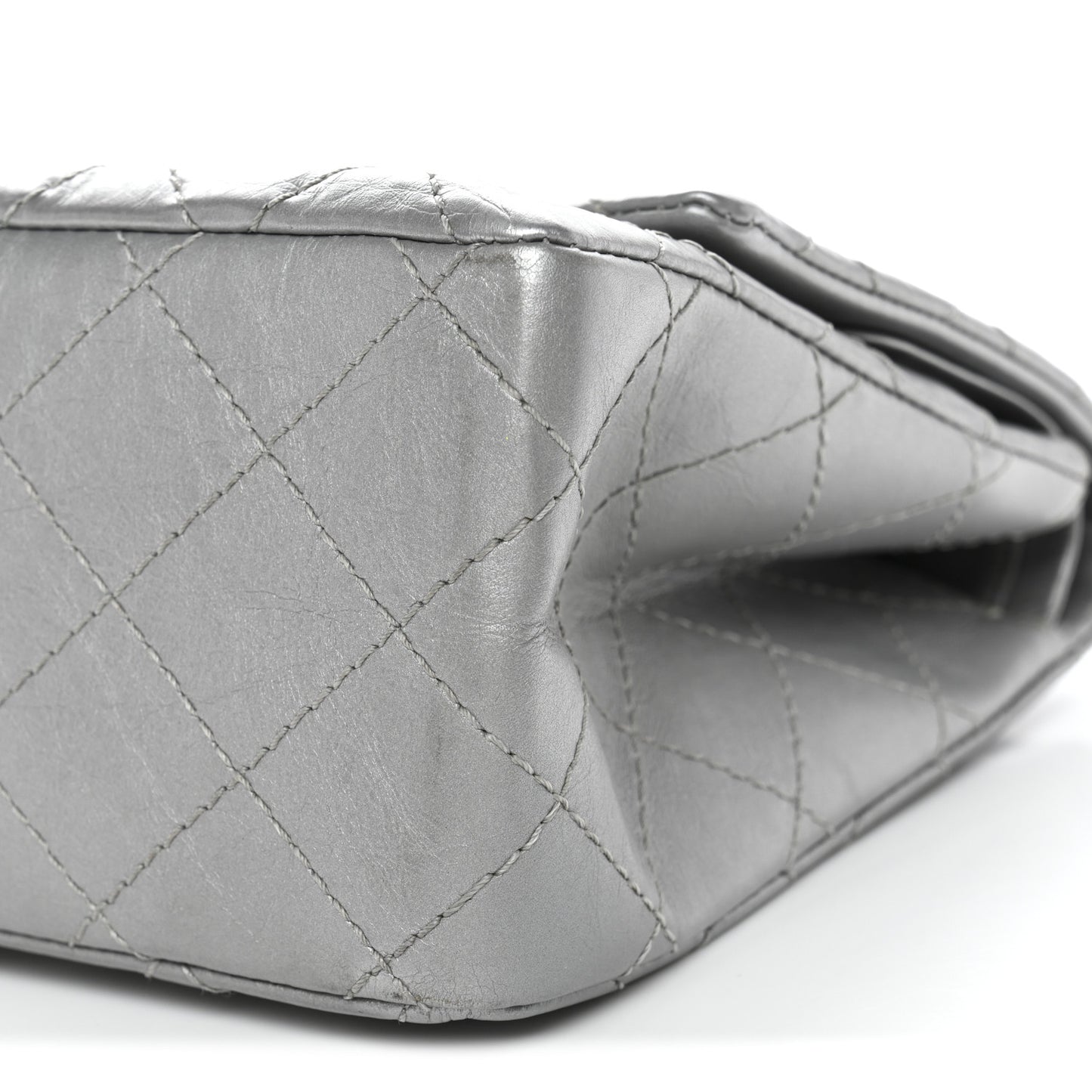 Metallic Aged Calfskin Quilted 2.55 Reissue 226 Flap Silver