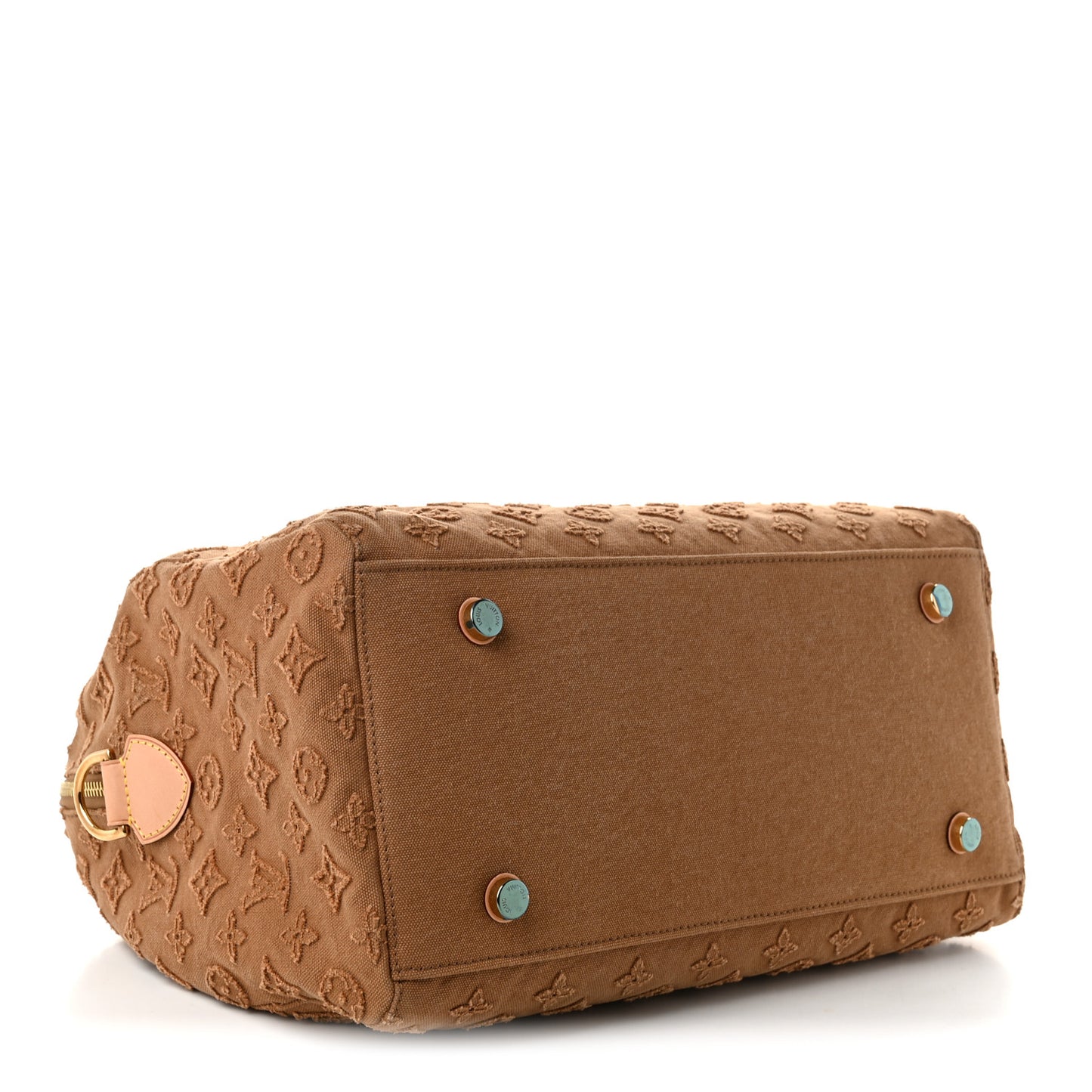 Denim Monogram Stone Speedy Bandouliere 35 Caramel
