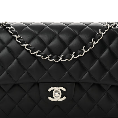 Chanel Lambskin Quilted Medium Double Flap Black 8 of 11