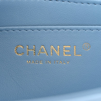 Chanel Lambskin Quilted Mini Rectangular Flap Light Blue 6 of 11