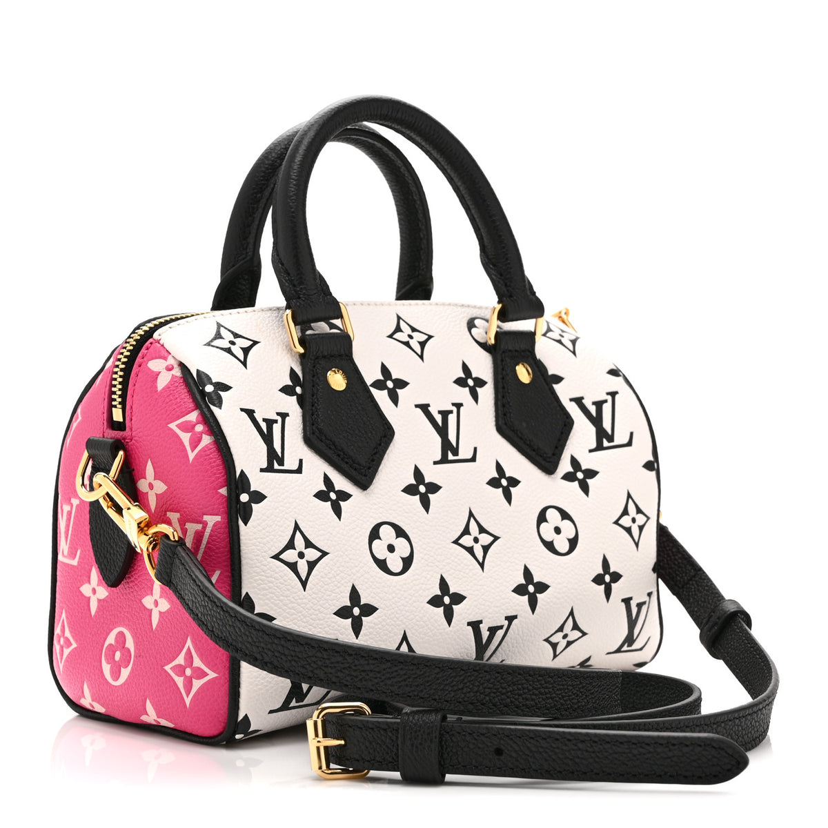 Louis Vuitton Empreinte Monogram Spring in the City Speedy Bandouliere 20 Black White Pink 3 of 10