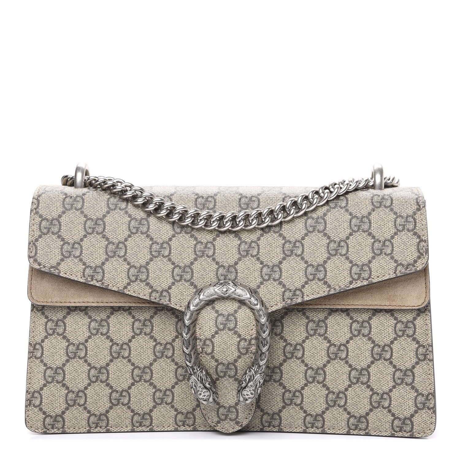 Gucci GG Supreme Monogram Small Dionysus Shoulder Bag Taupe 1 of 10