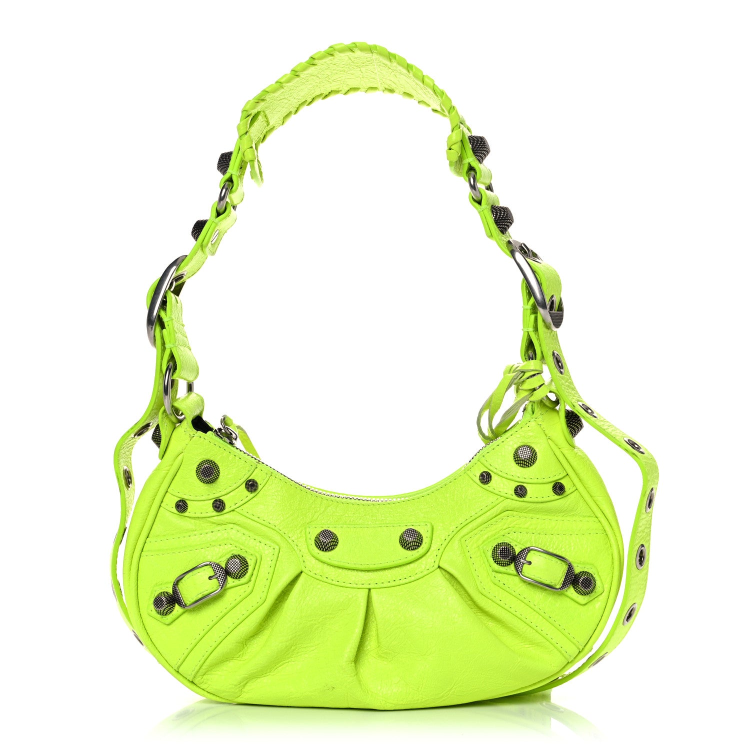 Balenciaga Agneau Arena Le Cagole Shoulder Bag XS Fluo Yellow 3 of 22