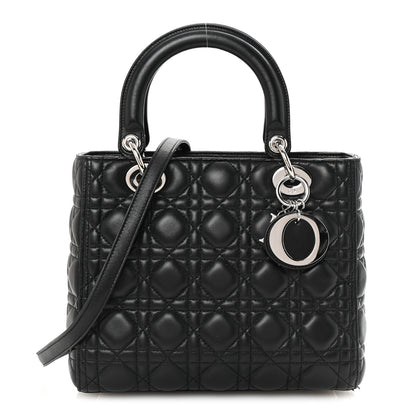 Christian Dior Lambskin Cannage Medium Lady Dior Black 1 of 9