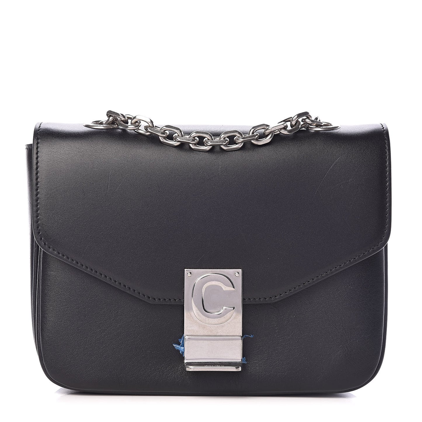 Shiny Calfskin Small C Bag Black