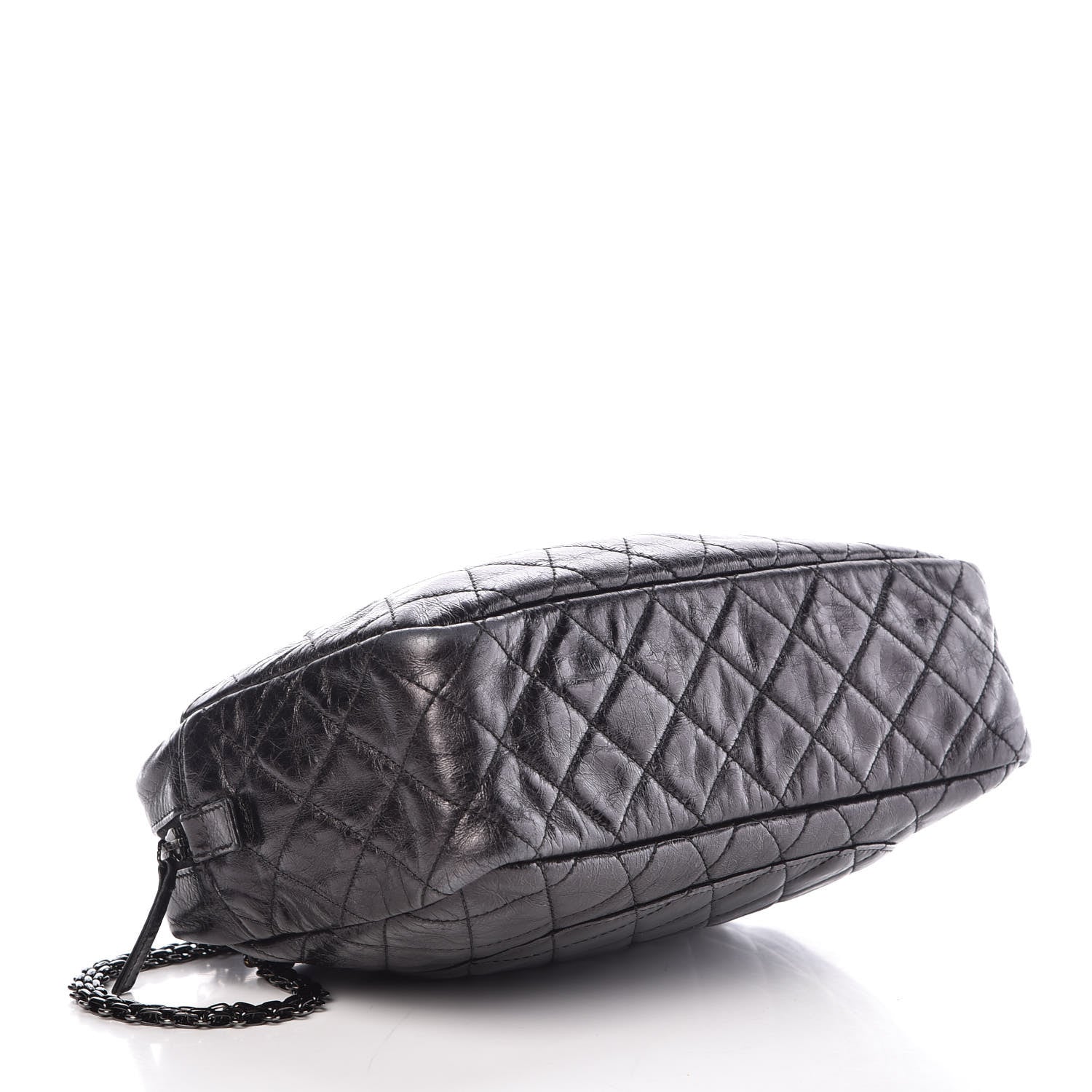 Chanel Metallic Aged Calfskin Quilted Medium Reissue Camera Case Black 4 of 9