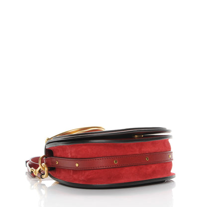 Chloe Calfskin Suede Small Nile Bracelet Bag Intense Red 5 of 11