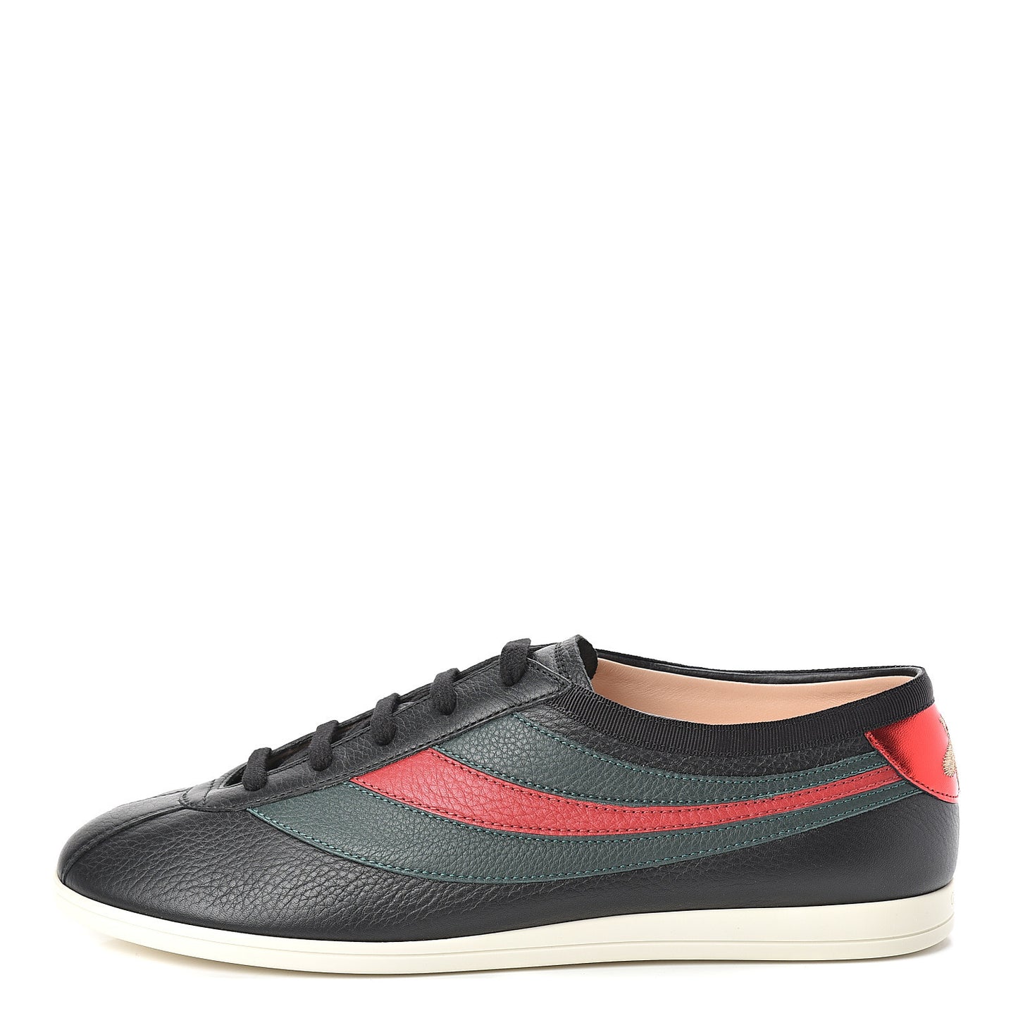 Calfskin Mens Web Falacer Sneakers 7.5 Black