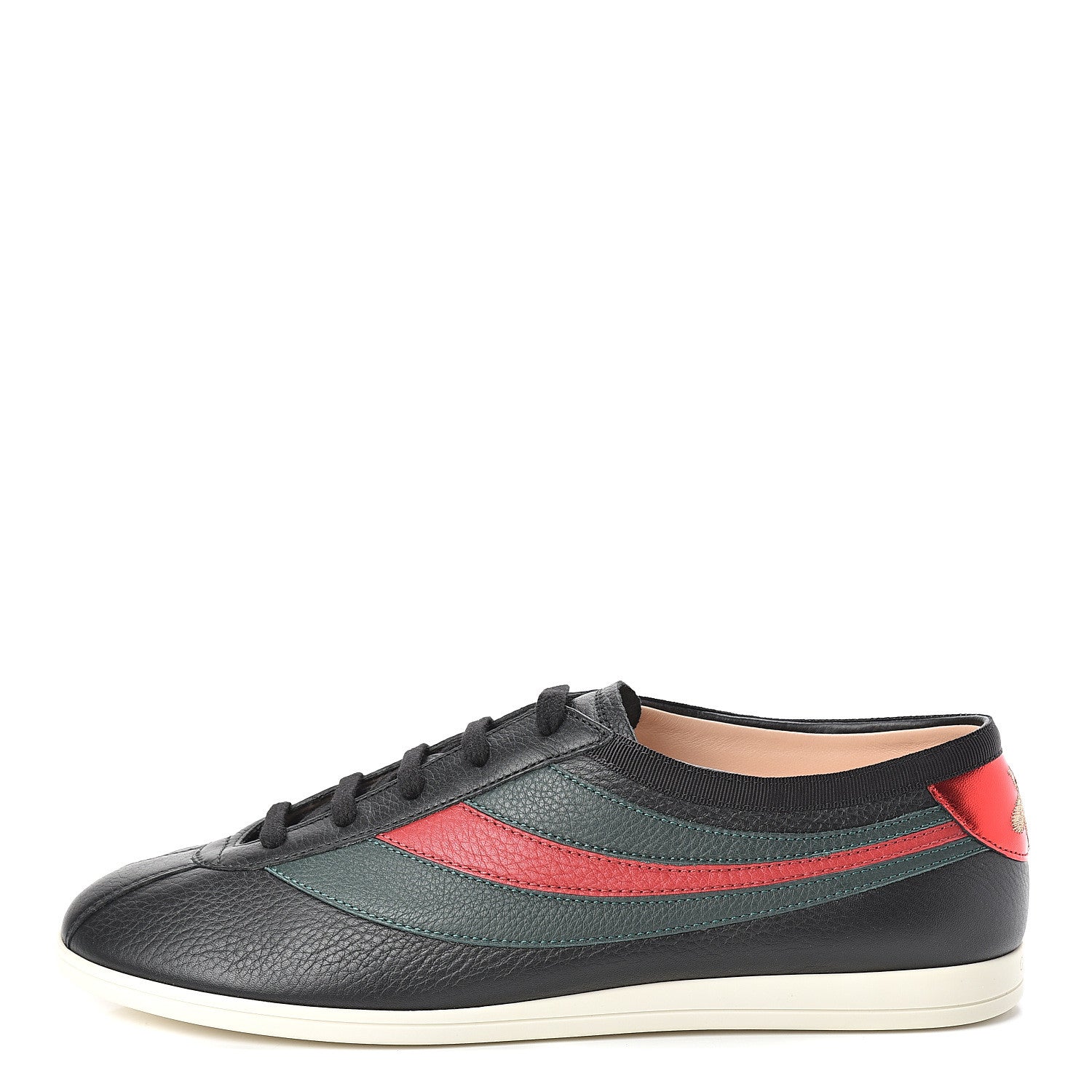 Gucci Calfskin Mens Web Falacer Sneakers 7.5 Black 1 of 9