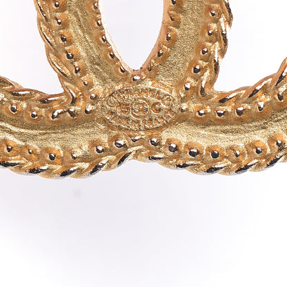 Chanel CC Drop Earrings Matte Gold 4 of 5