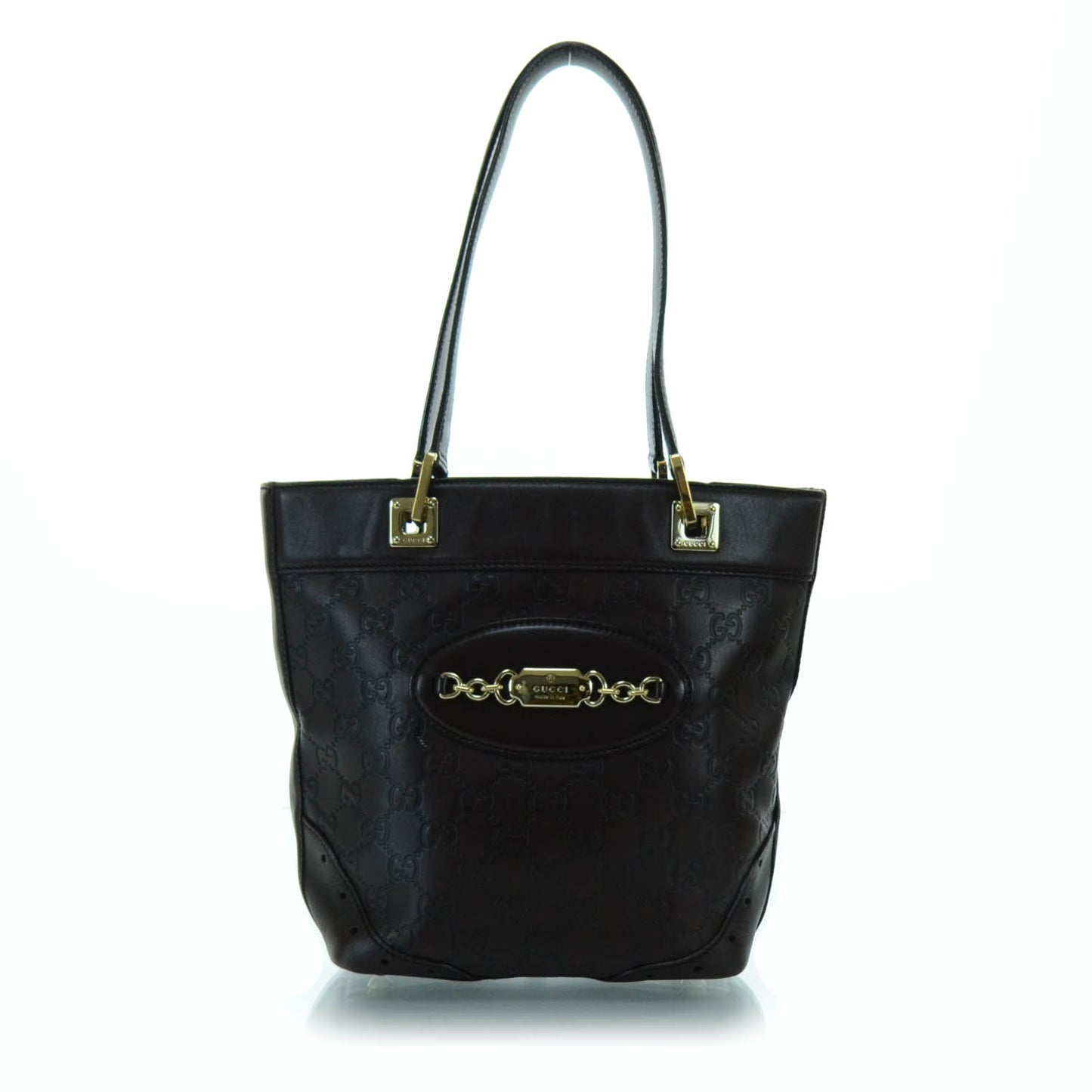 Guccissima Small Punch Tote Chocolate Brown