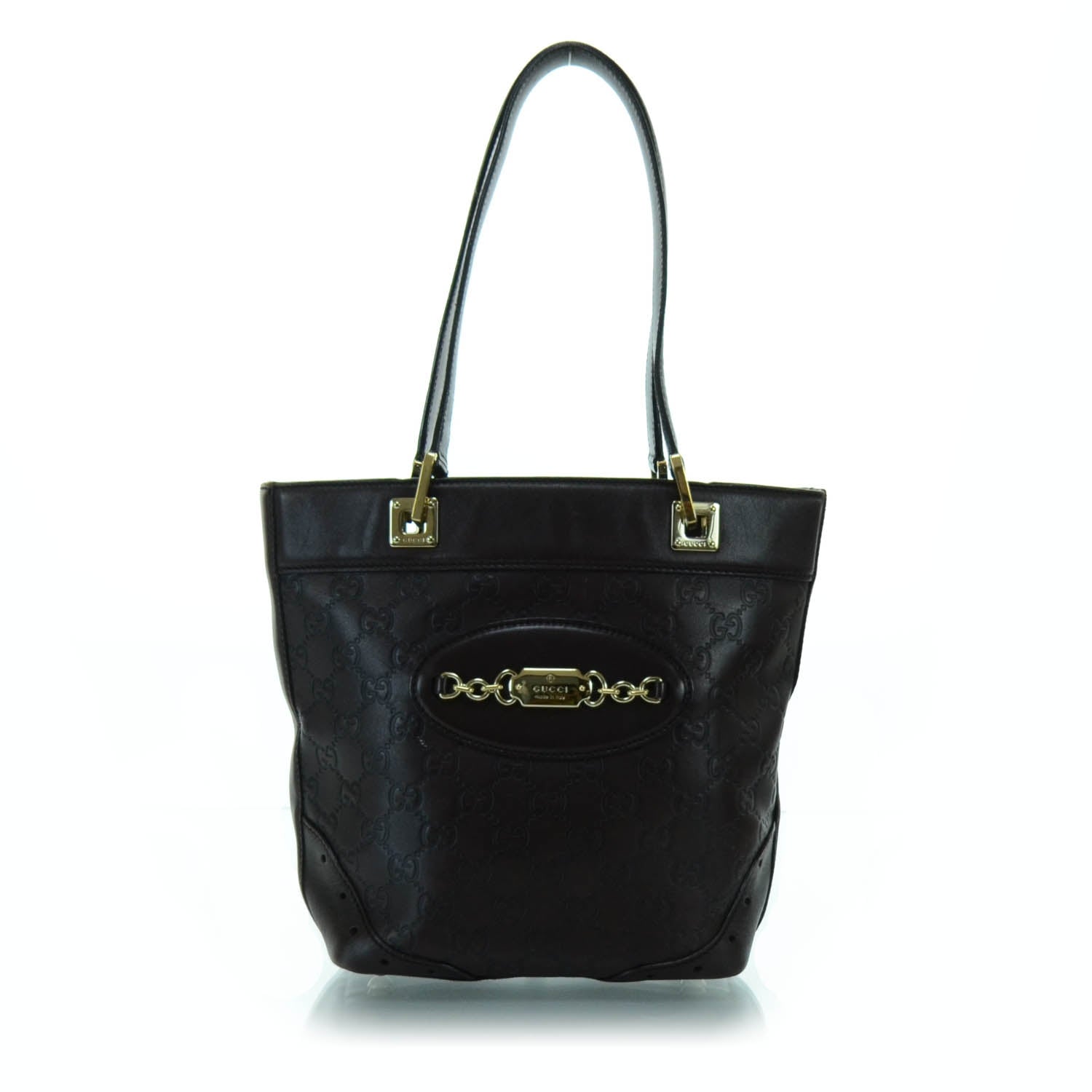 Gucci Guccissima Small Punch Tote Chocolate Brown 1 of 11