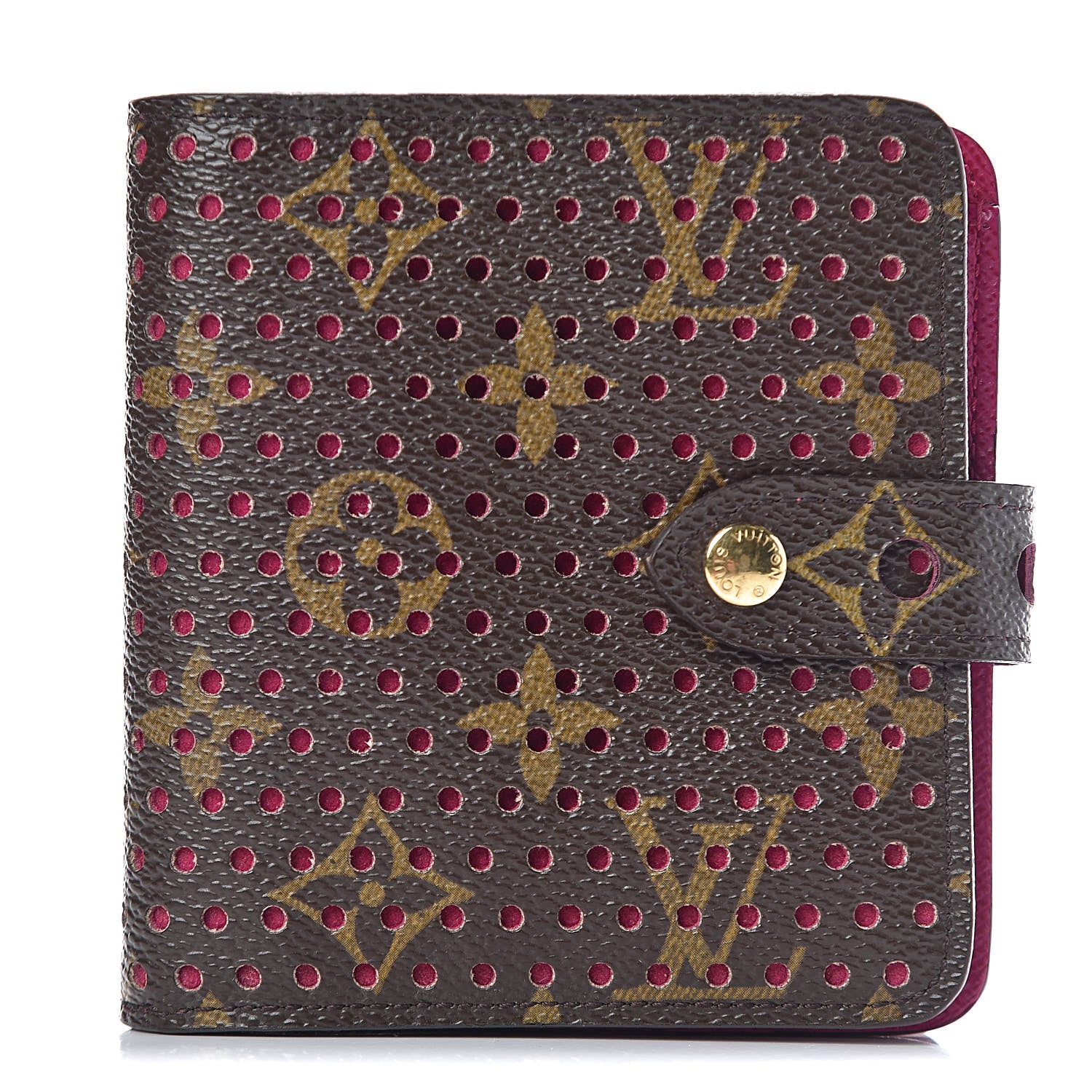 Louis Vuitton Monogram Perforated Compact Zipped Wallet Fuchsia 1 of 7