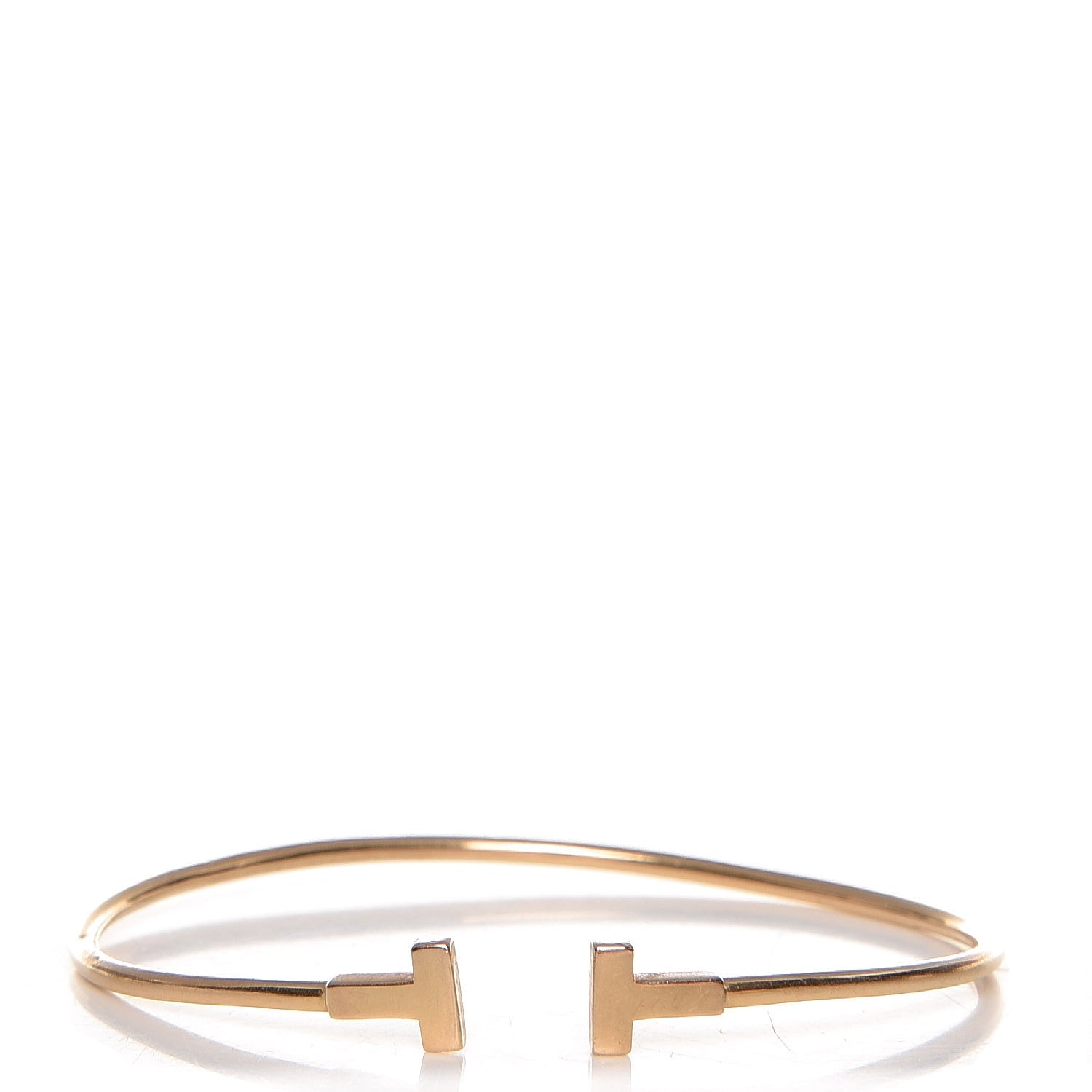 Tiffany 18K Yellow Gold Narrow T Wire Bracelet 1 of 3