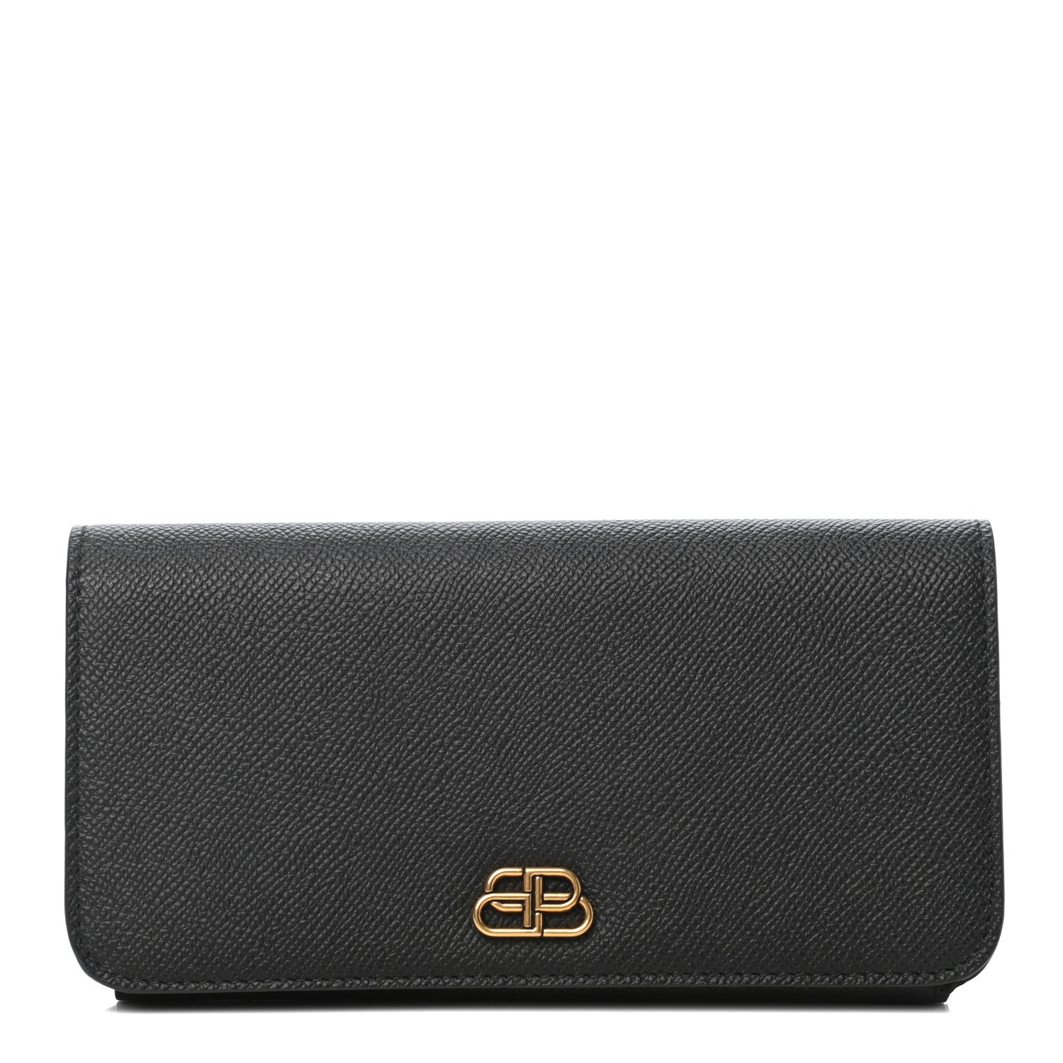Balenciaga Grained Calfskin BB Thin Money Wallet Black 1 of 7
