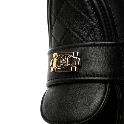 Chanel Lambskin Quilted Boy Loafers 38 Black 10 of 12