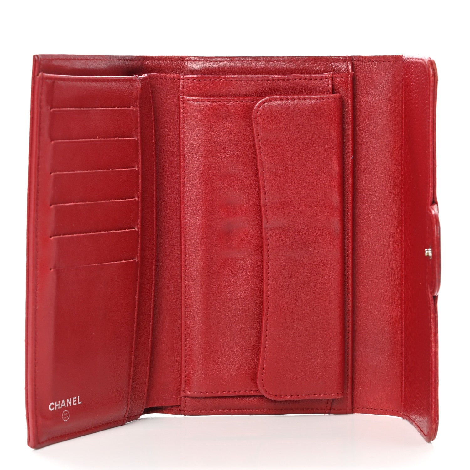 Chanel Caviar Quilted Medium Flap Wallet Red 5 of 19