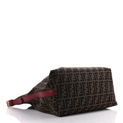 Fendi Zucca Vitello Artic Large Hobo Tobacco Burgundy 4 of 12